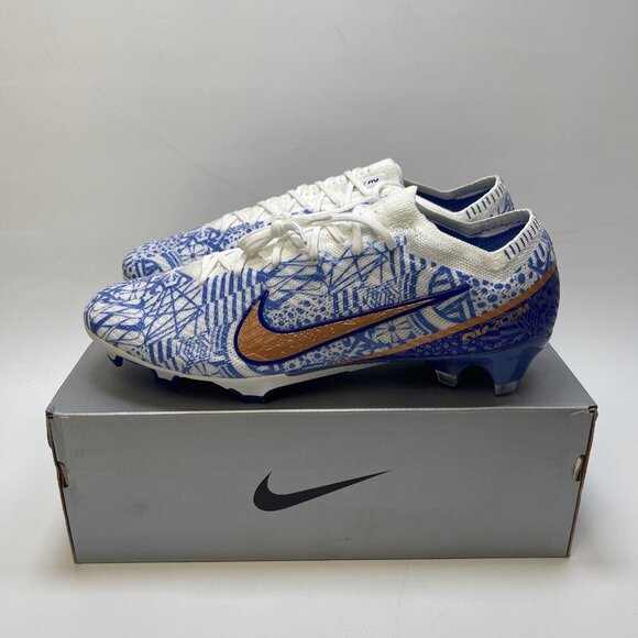 Nike Zoom Vapor 15 Elite CR7 FG, White/Metallic Copper-Concord, Sz 13 DQ5299 182 - Picture 2 of 14